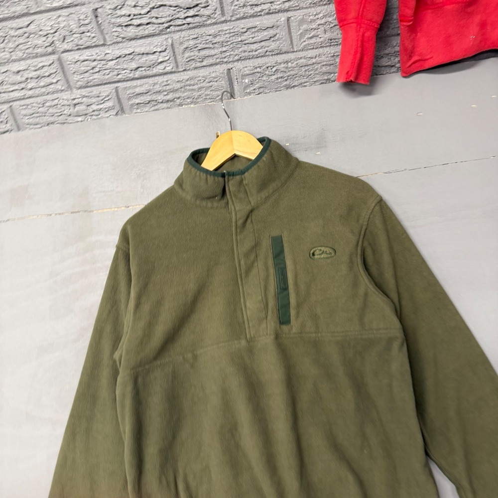 Drake Waterfowl Mens Quarter Zip‎ Fleece Pullover Olive Green Hunting Jacket M